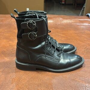 Zara Black Combat & Moto Boots